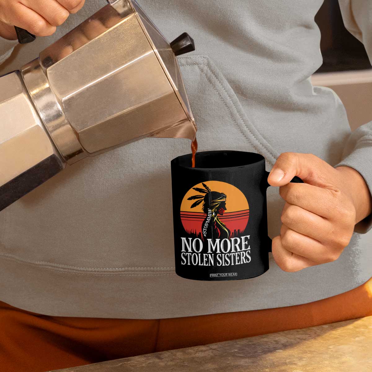 MMIW Awareness Coffee Mug No More Stolen Sisters Native American Gift TS12 Print Your Wear