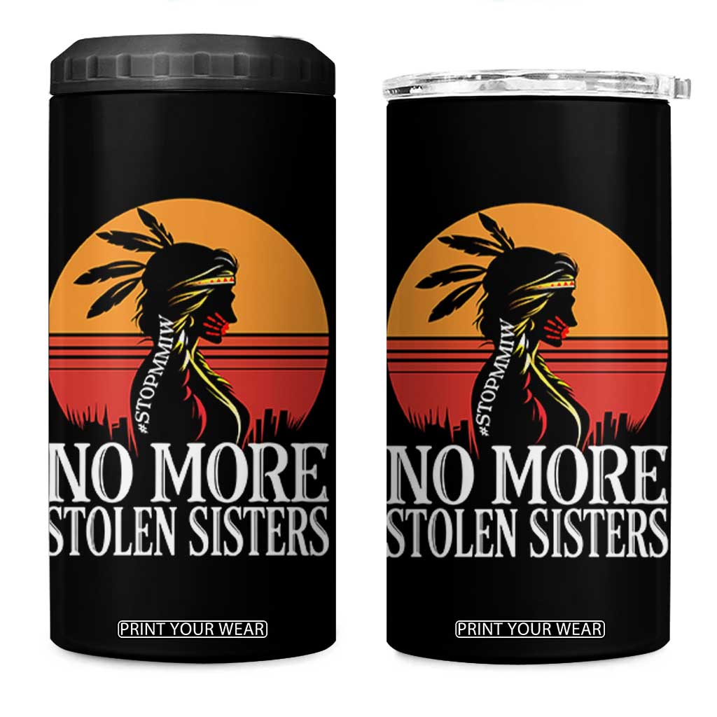 MMIW Awareness 4 in 1 Can Cooler Tumbler No More Stolen Sisters Native American Gift TS12 One Size: 16 oz Black Print Your Wear