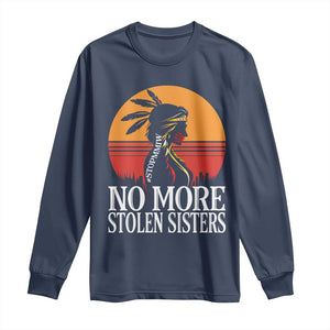 MMIW Awareness Long Sleeve Shirt No More Stolen Sisters Native American Gift TS12 Navy Print Your Wear