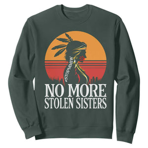 MMIW Awareness Sweatshirt No More Stolen Sisters Native American Gift TS12 Dark Forest Green Print Your Wear