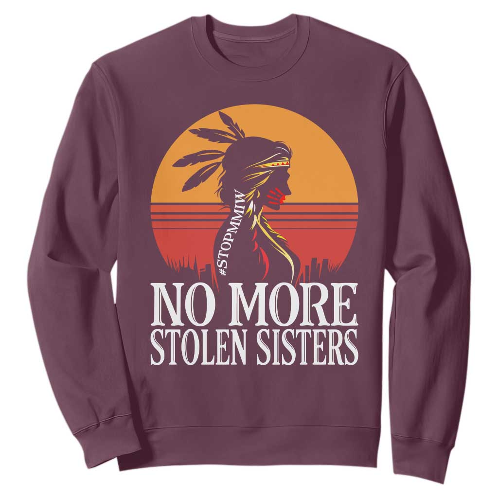 MMIW Awareness Sweatshirt No More Stolen Sisters Native American Gift TS12 Maroon Print Your Wear