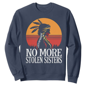 MMIW Awareness Sweatshirt No More Stolen Sisters Native American Gift TS12 Navy Print Your Wear