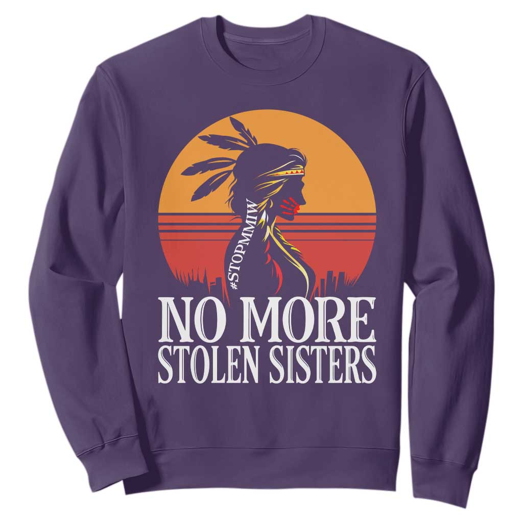 MMIW Awareness Sweatshirt No More Stolen Sisters Native American Gift TS12 Purple Print Your Wear