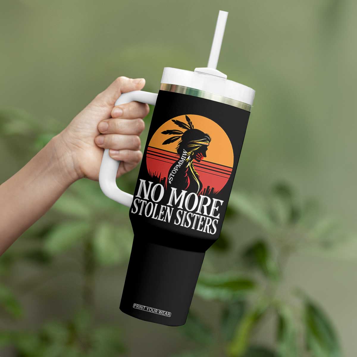 MMIW Awareness Tumbler With Handle No More Stolen Sisters Native American Gift TS12 Print Your Wear