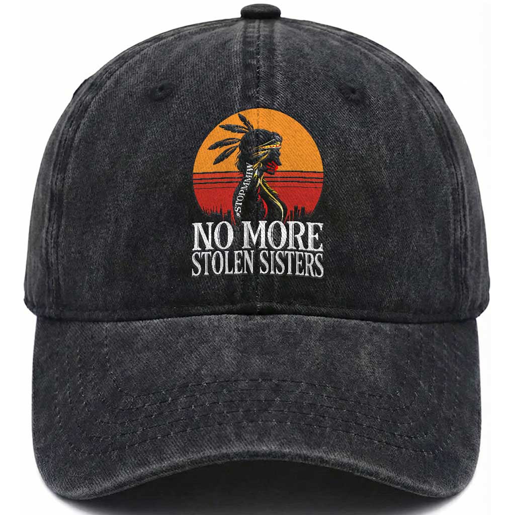 MMIW Awareness Washed Cotton Baseball Cap No More Stolen Sisters Native American Gift TS12 Print Your Wear