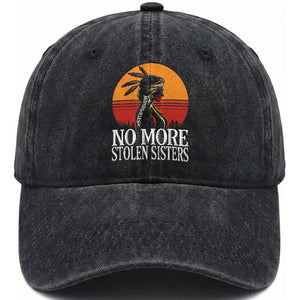 MMIW Awareness Washed Cotton Baseball Cap No More Stolen Sisters Native American Gift TS12 Print Your Wear