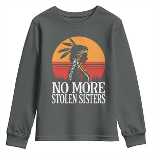 MMIW Awareness Youth Sweatshirt No More Stolen Sisters Native American Gift TS12 Dark Heather Print Your Wear