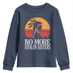 MMIW Awareness Youth Sweatshirt No More Stolen Sisters Native American Gift TS12 Navy Print Your Wear