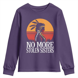 MMIW Awareness Youth Sweatshirt No More Stolen Sisters Native American Gift TS12 Purple Print Your Wear