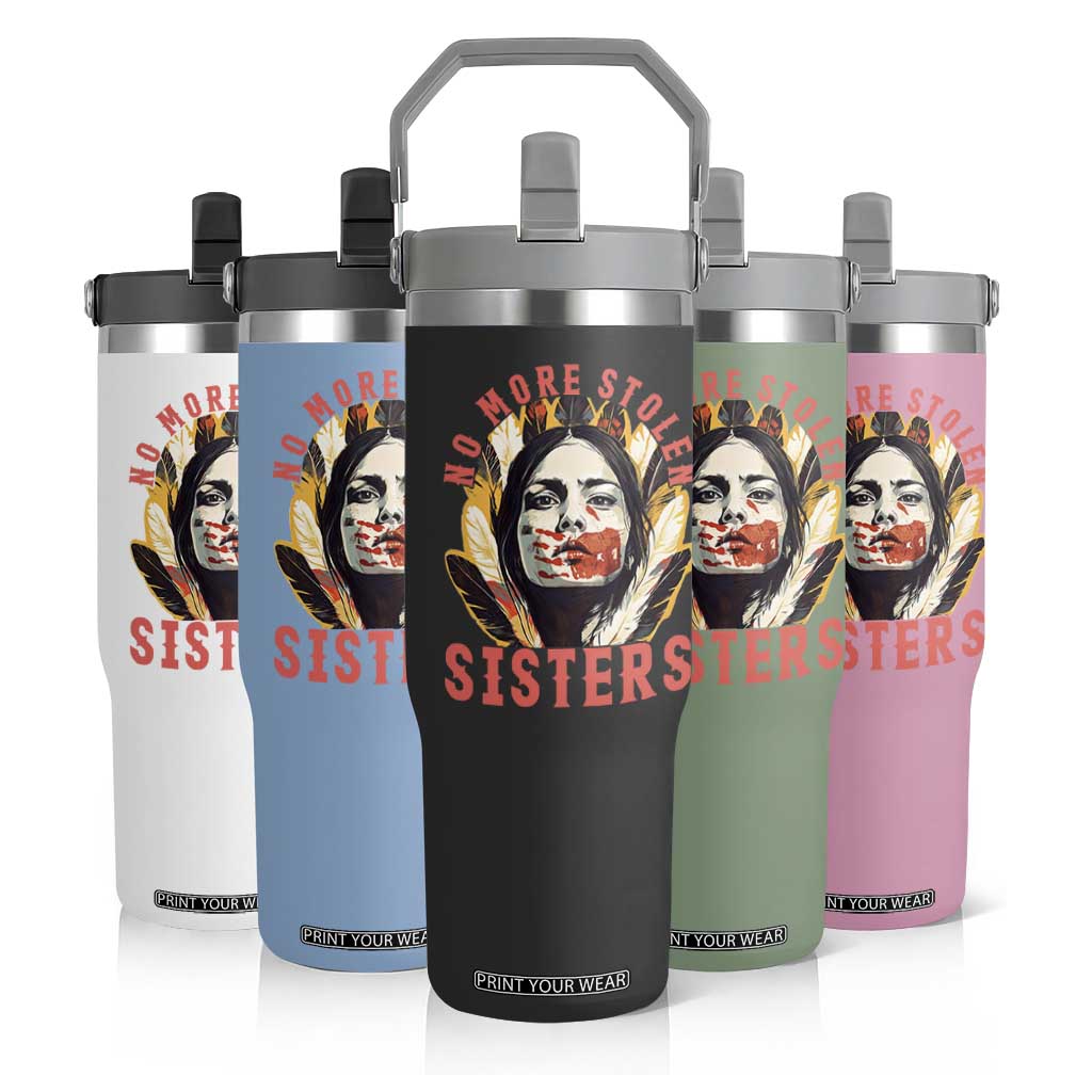 Native American Awareness Gift Flip Straw Tumbler No More Stolen Sisters MMIW Support TS12 Print Your Wear