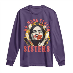 Native American Awareness Gift Long Sleeve Shirt No More Stolen Sisters MMIW Support TS12 Purple Print Your Wear