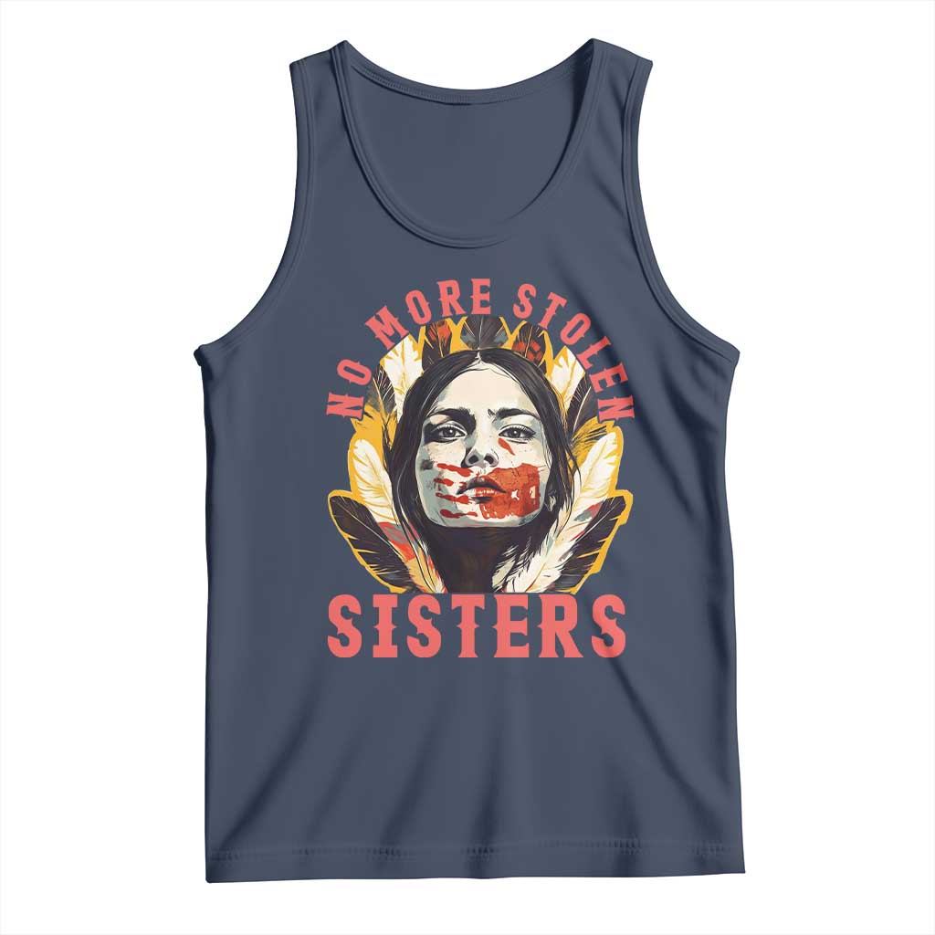 Native American Awareness Gift Tank Top No More Stolen Sisters MMIW Support TS12 Navy Print Your Wear