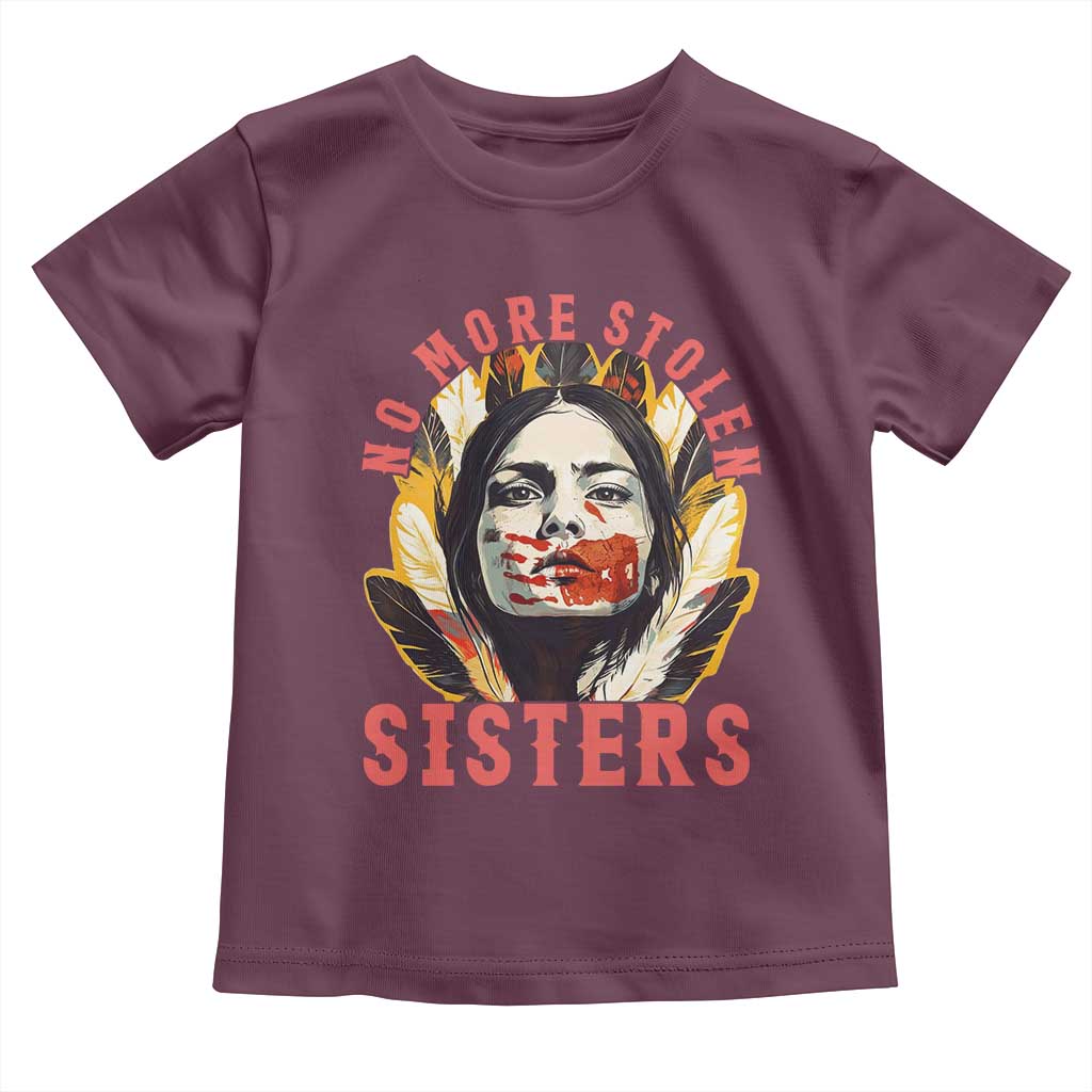 Native American Awareness Gift Toddler T Shirt No More Stolen Sisters MMIW Support TS12 Maroon Print Your Wear