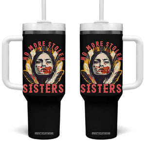 Native American Awareness Gift Tumbler With Handle No More Stolen Sisters MMIW Support TS12 One Size: 40 oz Black Print Your Wear