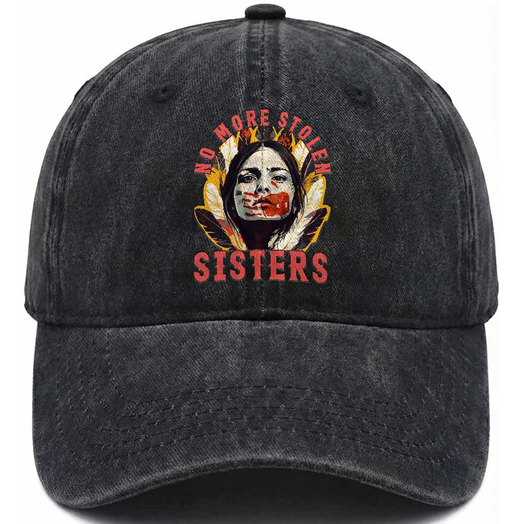 Native American Awareness Gift Washed Cotton Baseball Cap No More Stolen Sisters MMIW Support TS12 Print Your Wear