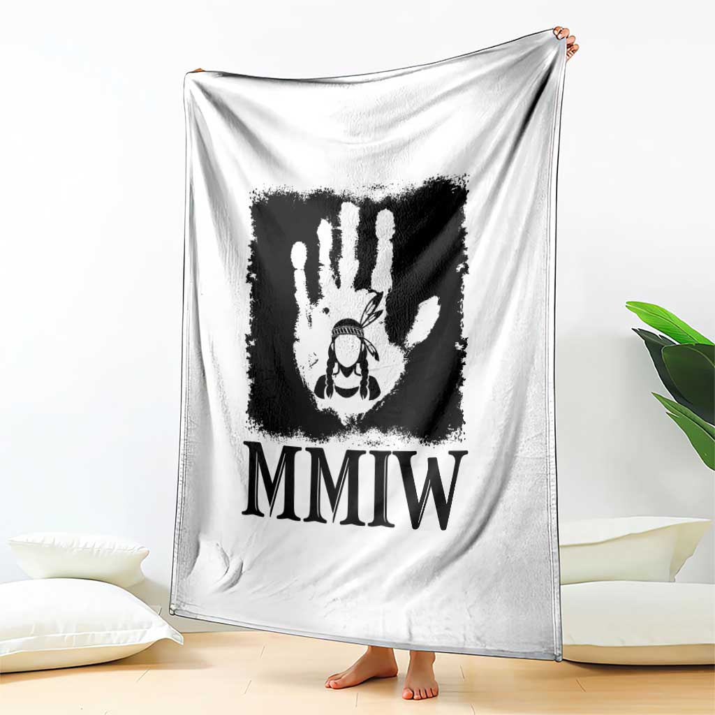 Stop MMIW Throw Blanket Voices For Stolen Sisters Red Handprint Graphic TS12 Print Your Wear
