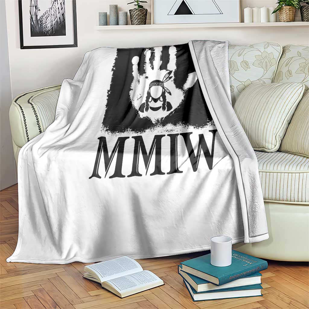 Stop MMIW Throw Blanket Voices For Stolen Sisters Red Handprint Graphic TS12 Print Your Wear