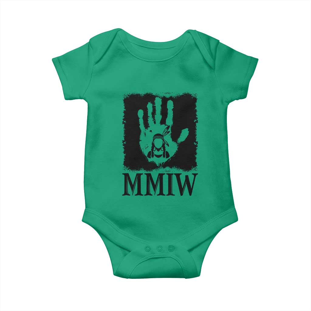 Stop MMIW Baby Onesie Voices For Stolen Sisters Red Handprint Graphic TS12 Irish Green Print Your Wear