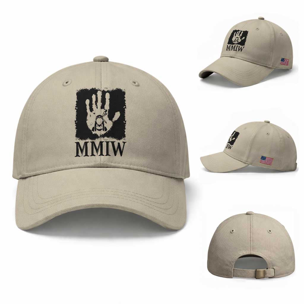 Stop MMIW Baseball Cap Voices For Stolen Sisters Red Handprint Graphic TS12 Baseball Cap Universal Fit Beige Print Your Wear