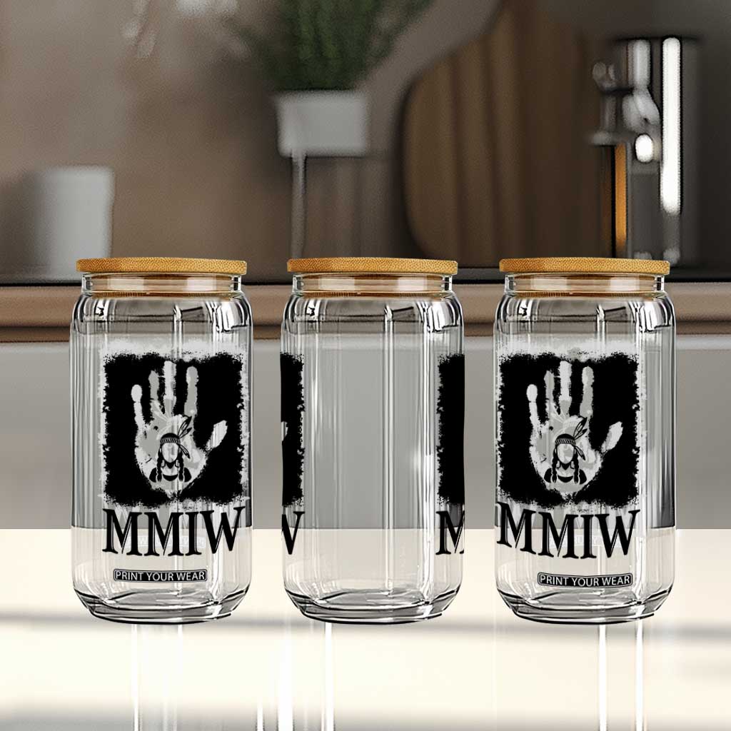 Stop MMIW Glass Can Voices For Stolen Sisters Red Handprint Graphic TS12 Print Your Wear