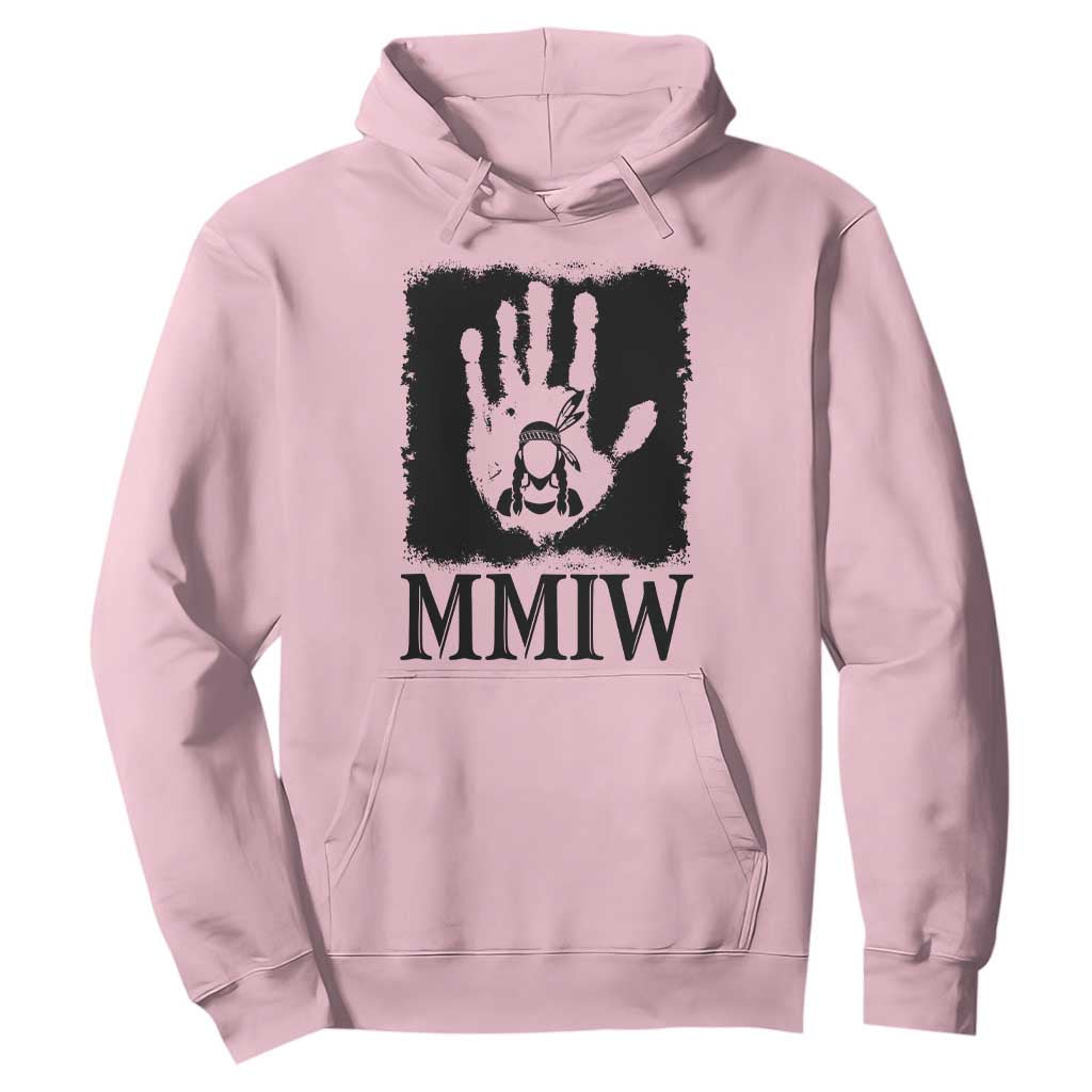 Stop MMIW Hoodie Voices For Stolen Sisters Red Handprint Graphic TS12 Light Pink Print Your Wear
