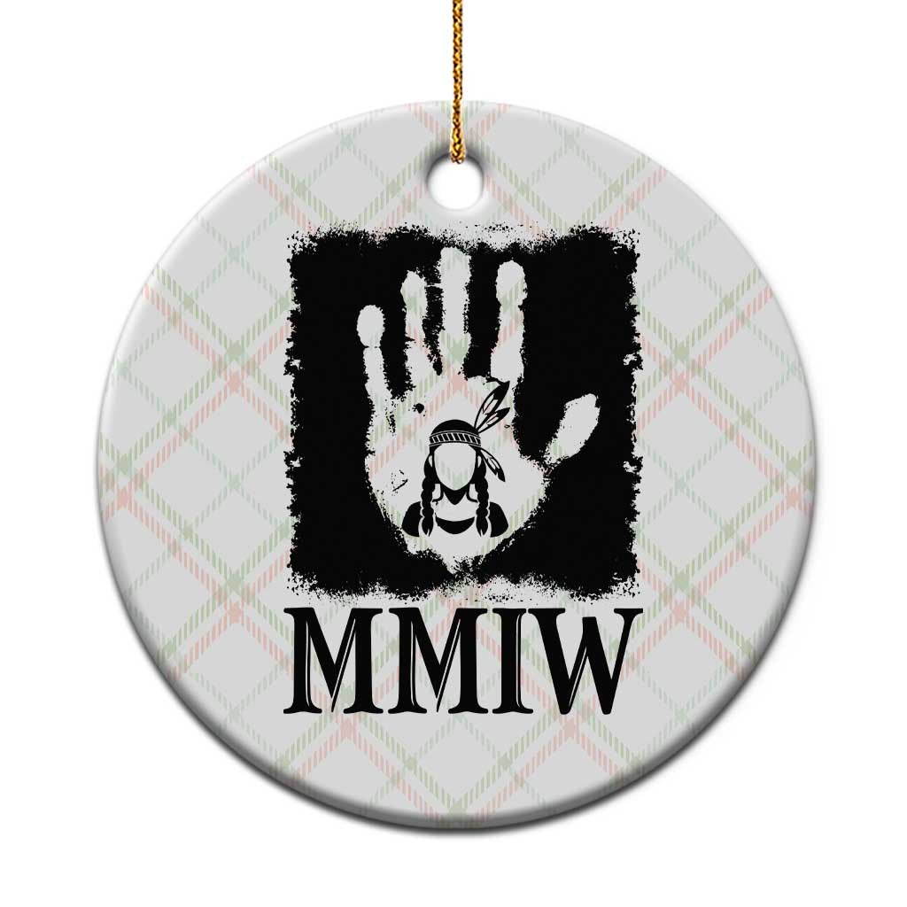 Stop MMIW Ceramic Ornament Voices For Stolen Sisters Red Handprint Graphic TS12 1pc Christmas Plaid Print Your Wear