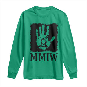 Stop MMIW Long Sleeve Shirt Voices For Stolen Sisters Red Handprint Graphic TS12 Irish Green Print Your Wear