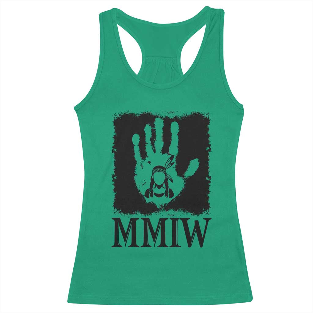 Stop MMIW Racerback Tank Top Voices For Stolen Sisters Red Handprint Graphic TS12 Irish Green Print Your Wear