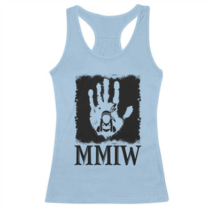 Stop MMIW Racerback Tank Top Voices For Stolen Sisters Red Handprint Graphic TS12 Light Blue Print Your Wear