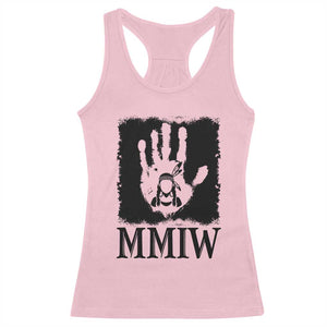 Stop MMIW Racerback Tank Top Voices For Stolen Sisters Red Handprint Graphic TS12 Light Pink Print Your Wear