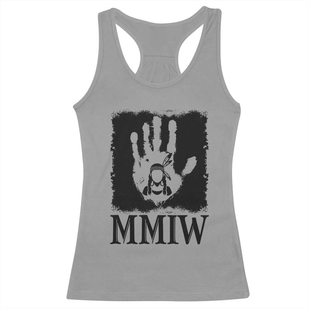 Stop MMIW Racerback Tank Top Voices For Stolen Sisters Red Handprint Graphic TS12 Sport Gray Print Your Wear