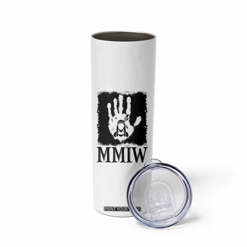 Stop MMIW Skinny Tumbler Voices For Stolen Sisters Red Handprint Graphic TS12 Print Your Wear