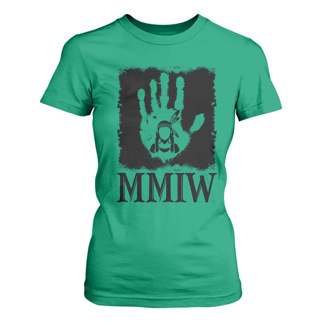 Stop MMIW T Shirt For Women Voices For Stolen Sisters Red Handprint Graphic TS12 Irish Green Print Your Wear