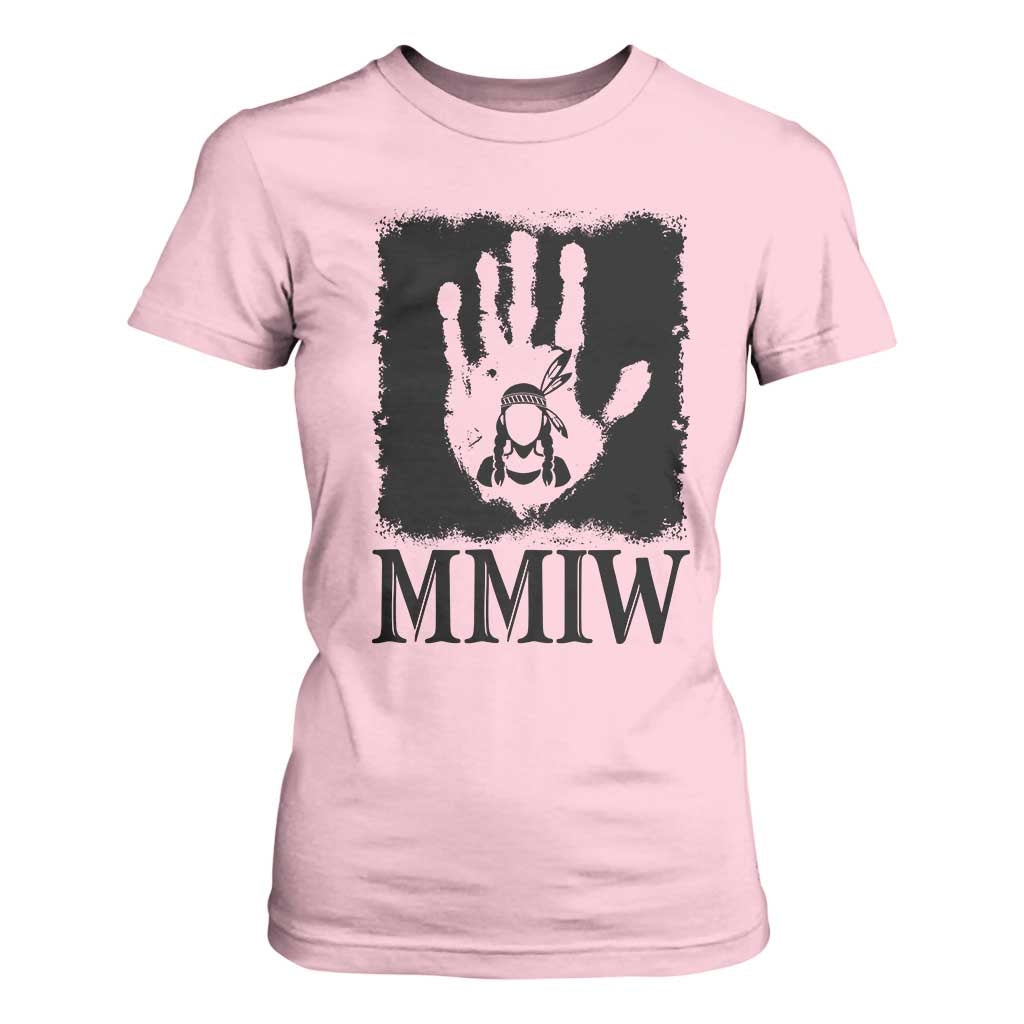 Stop MMIW T Shirt For Women Voices For Stolen Sisters Red Handprint Graphic TS12 Light Pink Print Your Wear