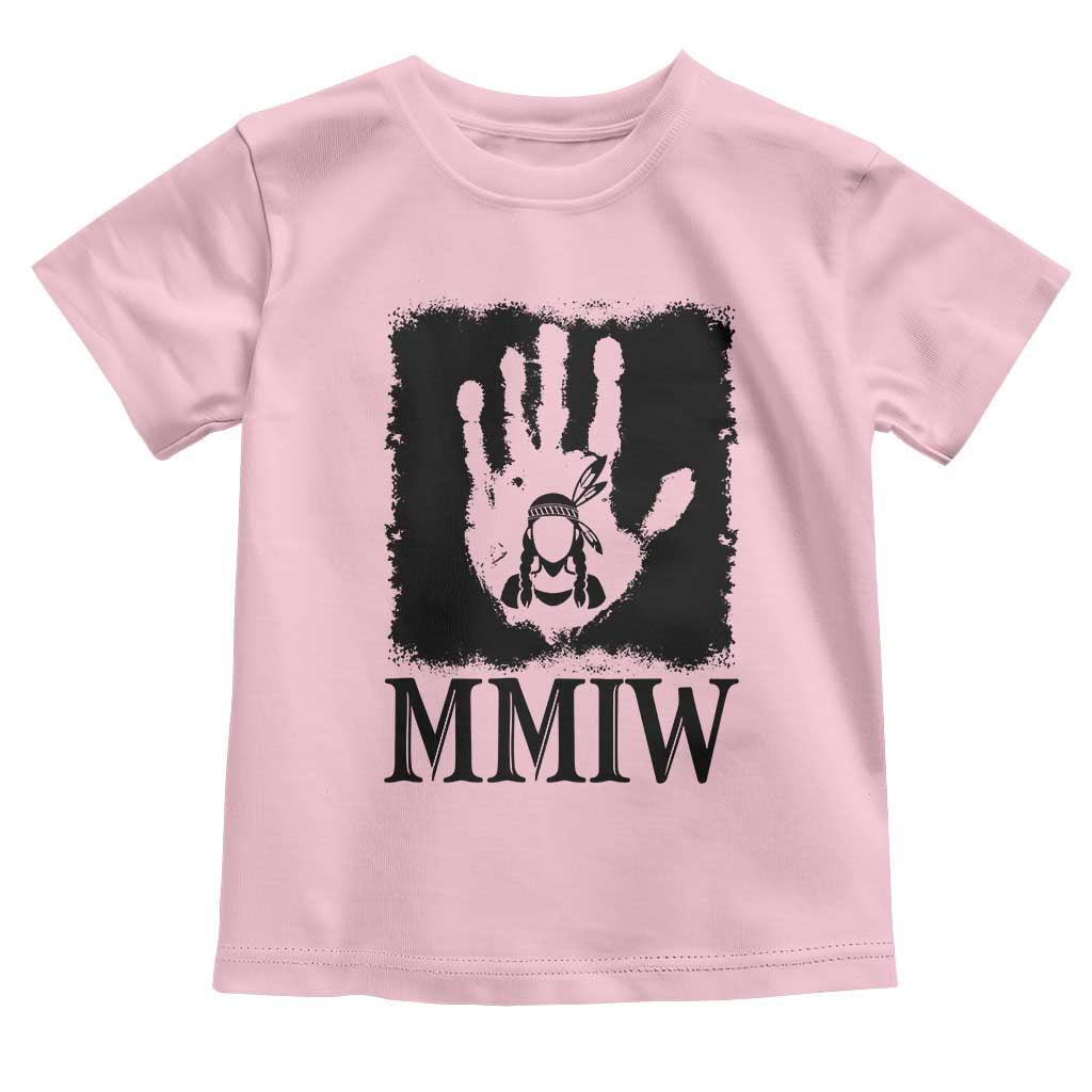 Stop MMIW Toddler T Shirt Voices For Stolen Sisters Red Handprint Graphic TS12 Light Pink Print Your Wear