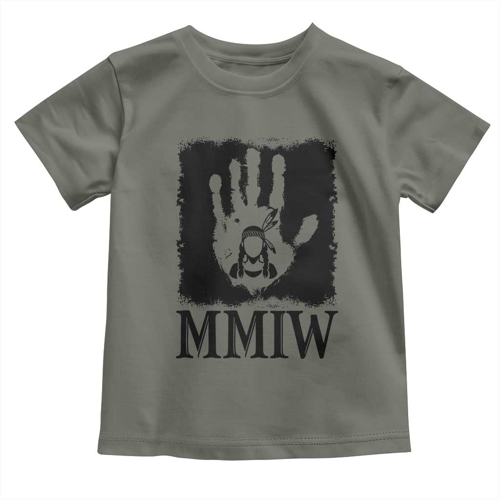Stop MMIW Toddler T Shirt Voices For Stolen Sisters Red Handprint Graphic TS12 Military Green Print Your Wear