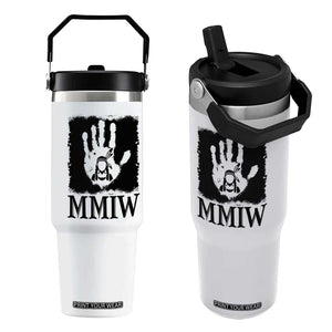 Stop MMIW Flip Straw Tumbler Voices For Stolen Sisters Red Handprint Graphic TS12 One Size: 30 oz White Print Your Wear
