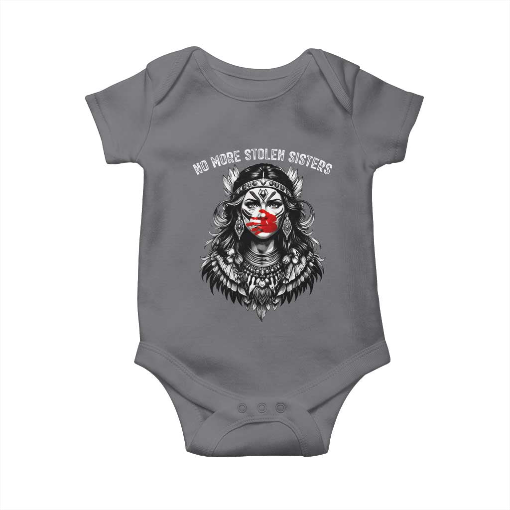 MMIW Awareness Support Baby Onesie No More Stolen Sisters TS12 Charcoal Print Your Wear