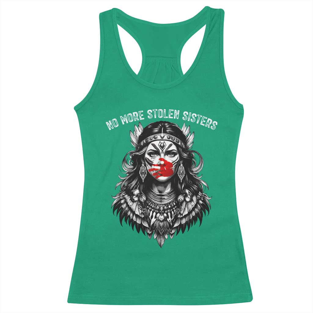 MMIW Awareness Support Racerback Tank Top No More Stolen Sisters TS12 Irish Green Print Your Wear
