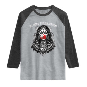 MMIW Awareness Support Raglan Shirt No More Stolen Sisters TS12 Heather Gray Heather Charcoal Print Your Wear