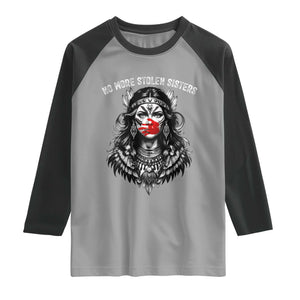 MMIW Awareness Support Raglan Shirt No More Stolen Sisters TS12 Sport Gray Black Print Your Wear