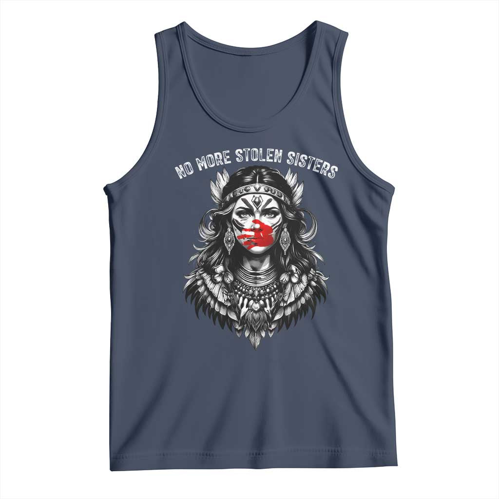 MMIW Awareness Support Tank Top No More Stolen Sisters TS12 Navy Print Your Wear