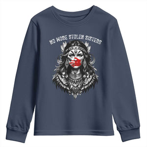 MMIW Awareness Support Youth Sweatshirt No More Stolen Sisters TS12 Navy Print Your Wear