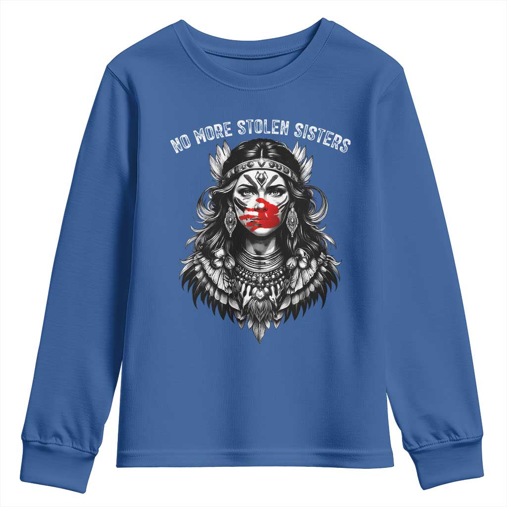 MMIW Awareness Support Youth Sweatshirt No More Stolen Sisters TS12 Royal Blue Print Your Wear