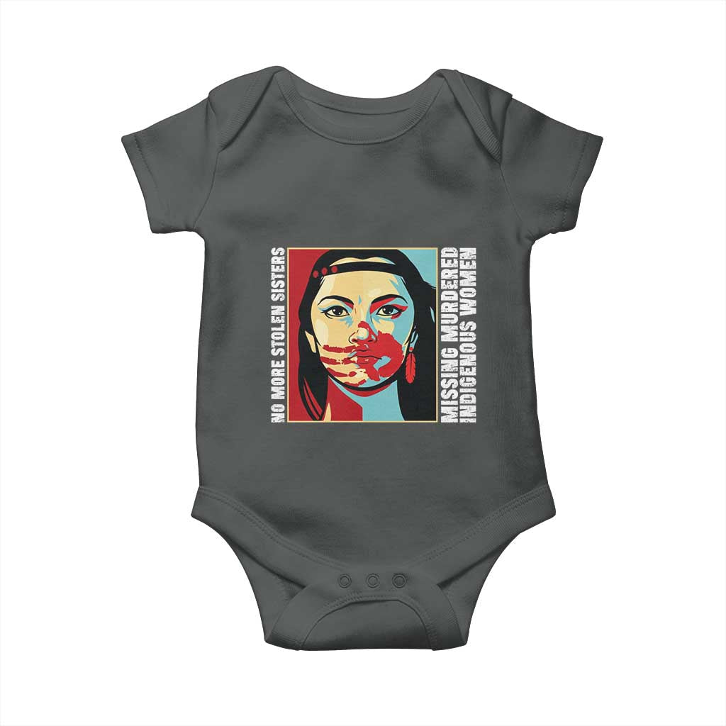 MMIW Awareness Support Baby Onesie Voices For Stolen Sisters Native American TS12 Dark Heather Print Your Wear