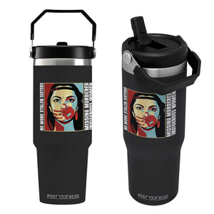 MMIW Awareness Support Flip Straw Tumbler Voices For Stolen Sisters Native American TS12 One Size: 30 oz Black Print Your Wear