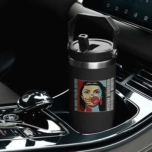 MMIW Awareness Support Flip Straw Tumbler Voices For Stolen Sisters Native American TS12 Print Your Wear