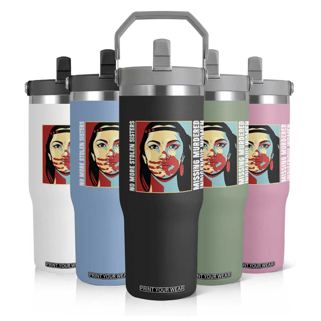 MMIW Awareness Support Flip Straw Tumbler Voices For Stolen Sisters Native American TS12 Print Your Wear
