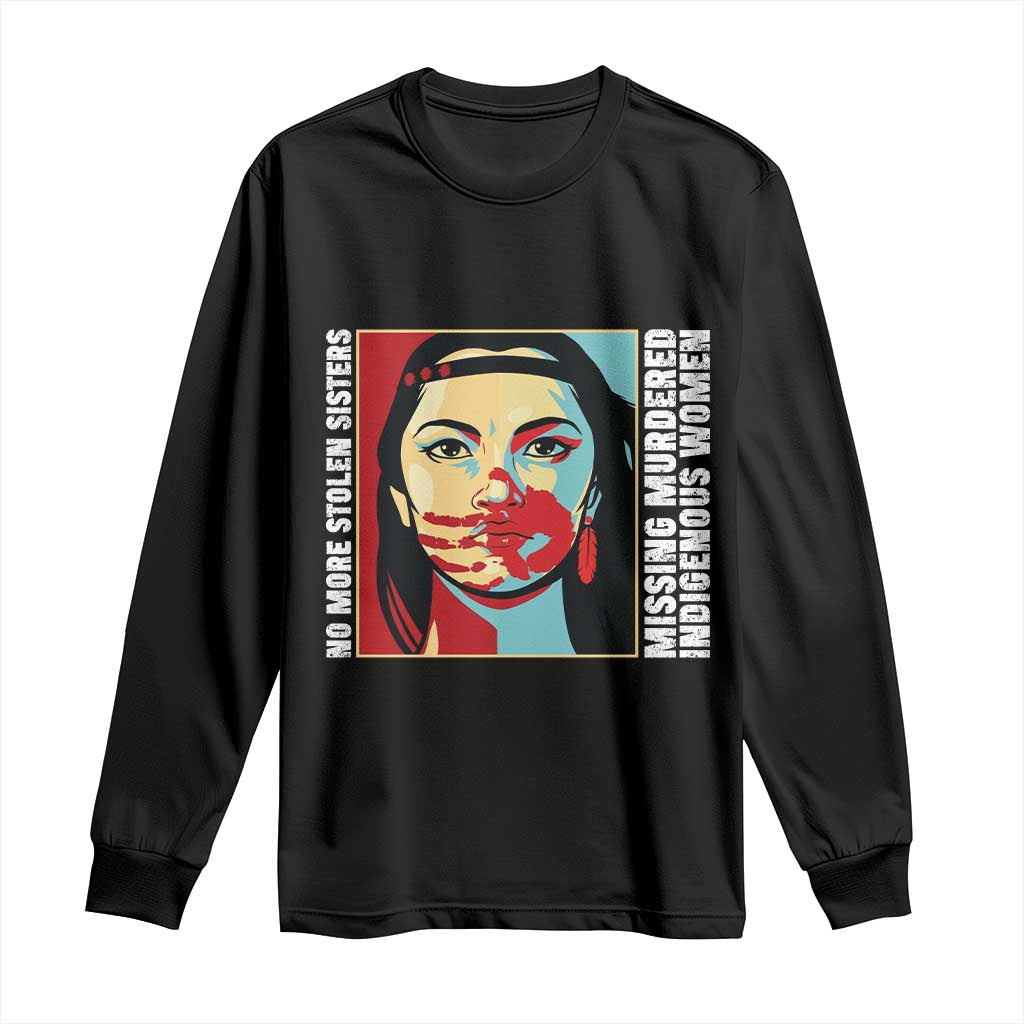 MMIW Awareness Support Long Sleeve Shirt Voices For Stolen Sisters Native American TS12 Black Print Your Wear