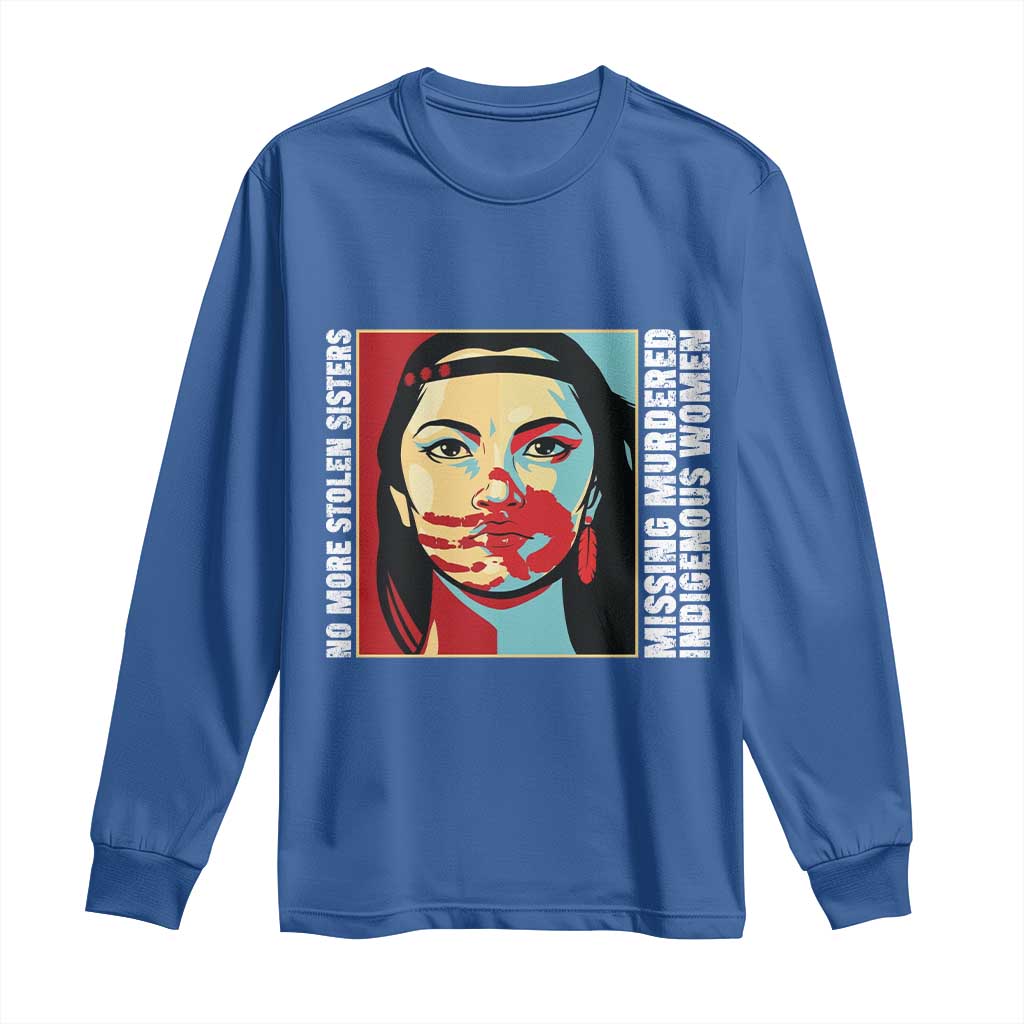 MMIW Awareness Support Long Sleeve Shirt Voices For Stolen Sisters Native American TS12 Royal Blue Print Your Wear